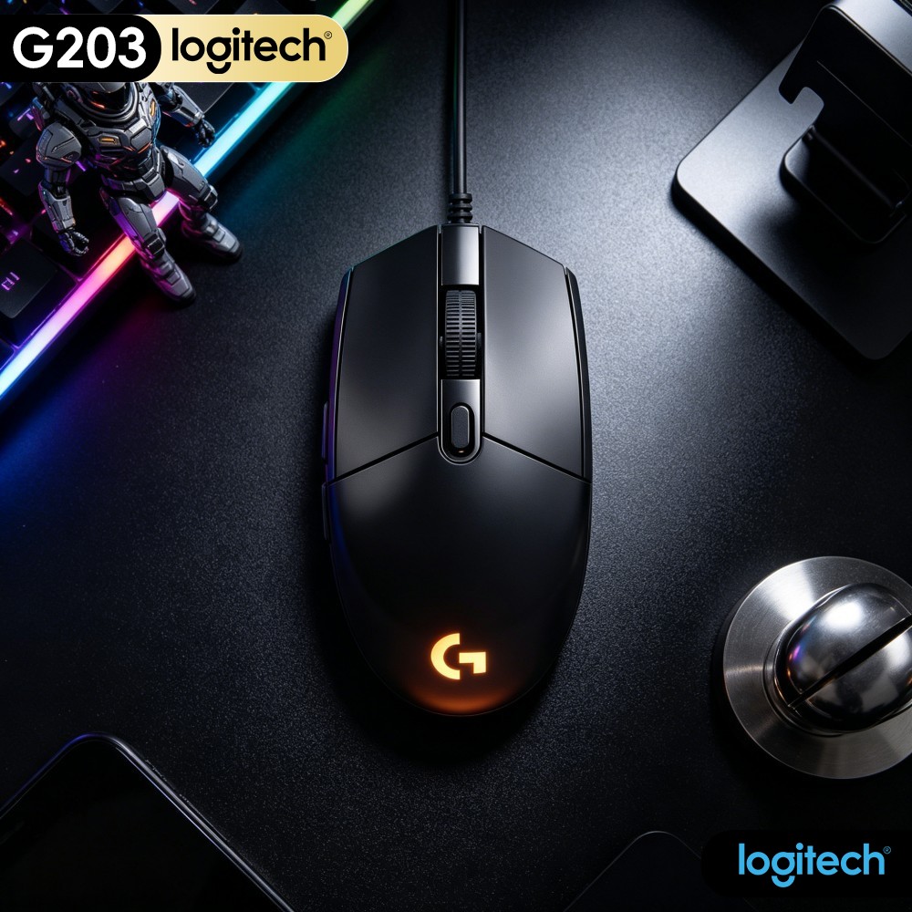 Logitech Mouse G203 - Logitech G203 Wired Gaming Mouse Rubber