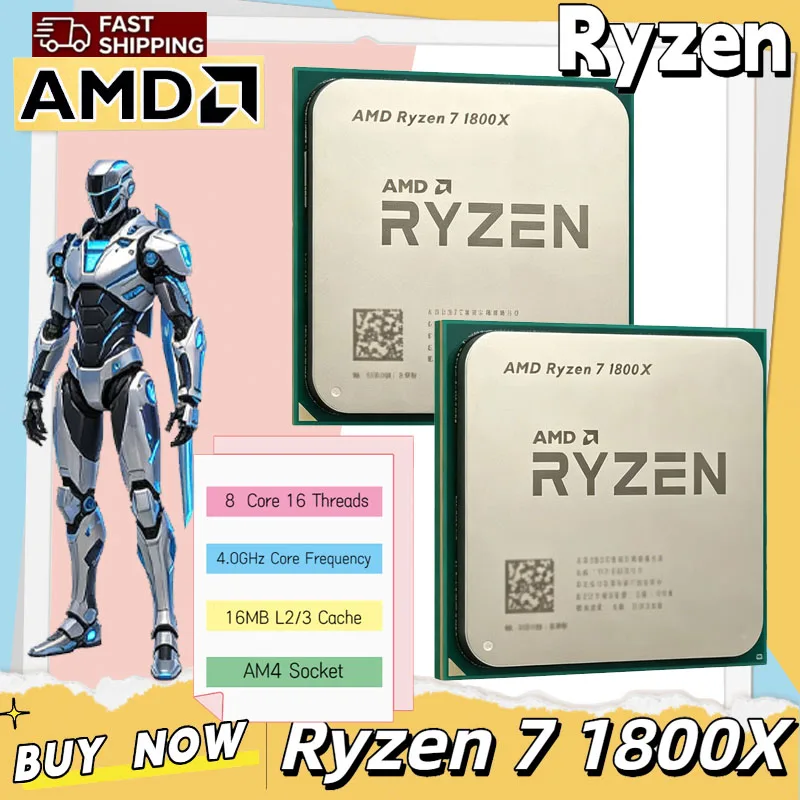 AMD Ryzen 7 1800X CPU 3.60GHz- - Amd Cpu Ryzen 7 recension och pris
