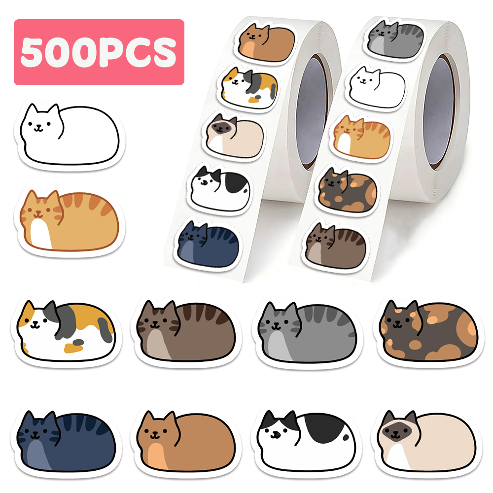 500pcs Cute Cat Sticker Cartoo - Laptop Accessories Aesthetic recension och pris