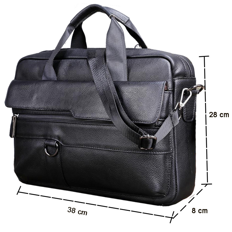 Large Men's Genuine Leather Ha - Laptop Accessories Travel Case recension och pris