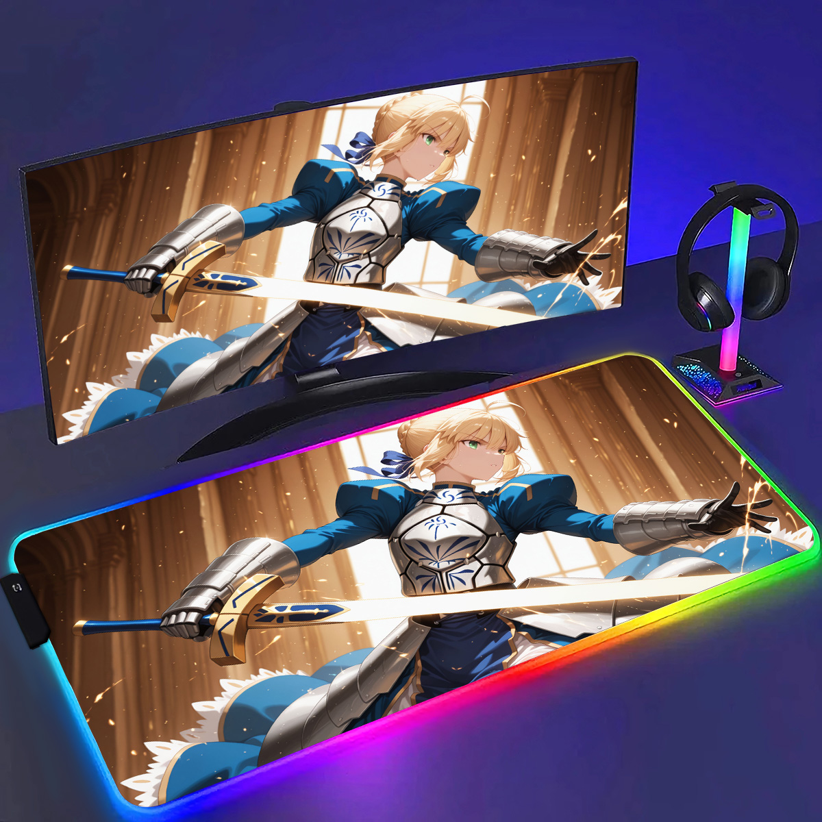 RGB Anime Fate Saber MousePad  - Laptop Accessories Rgb recension och pris