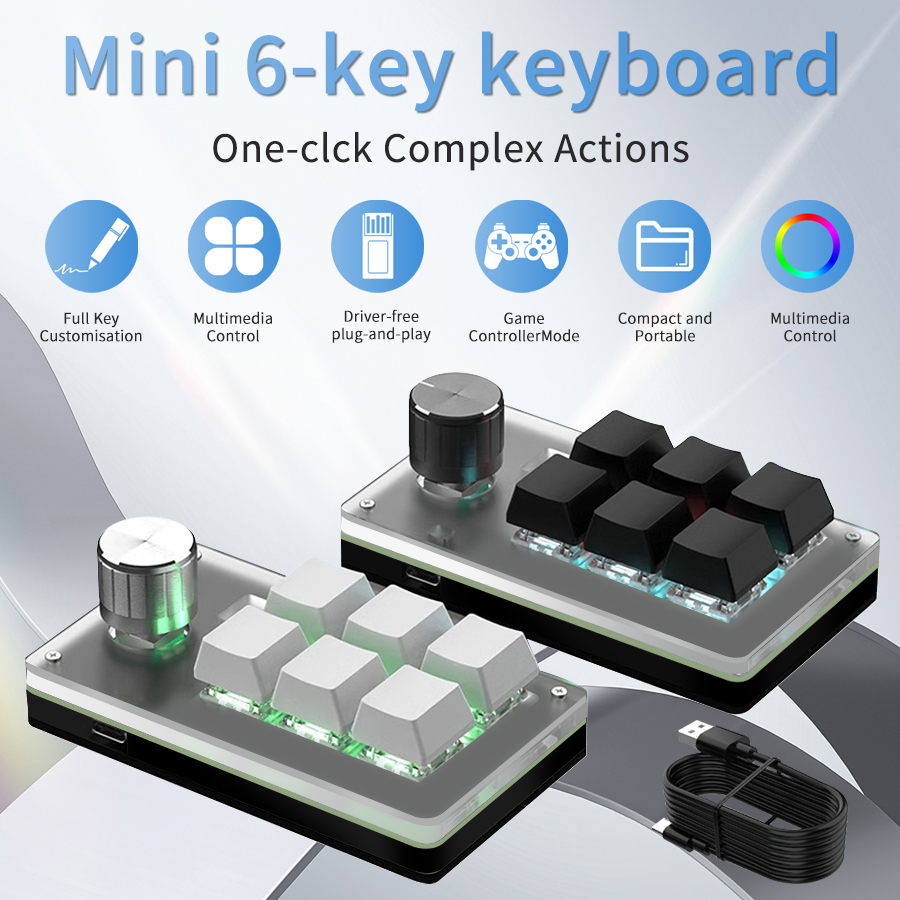RGB 6 Keys 1 Knob Custom Wired - Laptop Accessories Rgb recension och pris