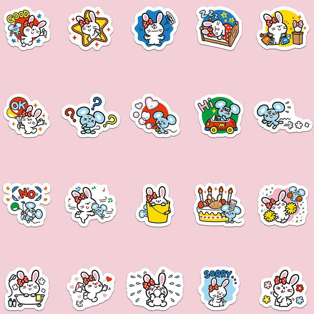 40pcs Cute Cartoon BUNNY & MAT - Laptop Accessories Aesthetic recension och pris